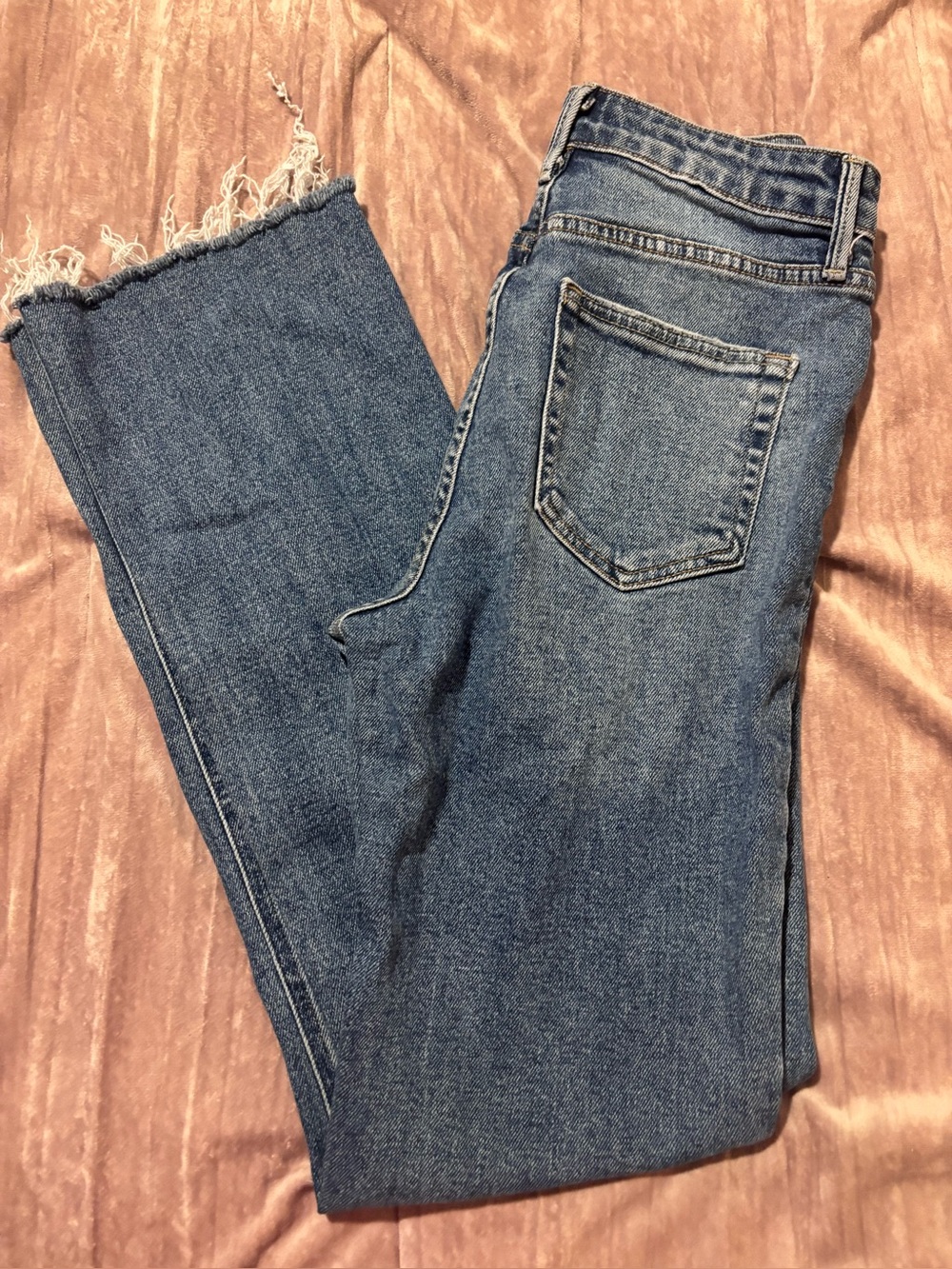 ⭐ Just Black Denim Raw-Hem Straight-Leg Jeans — Size 27
